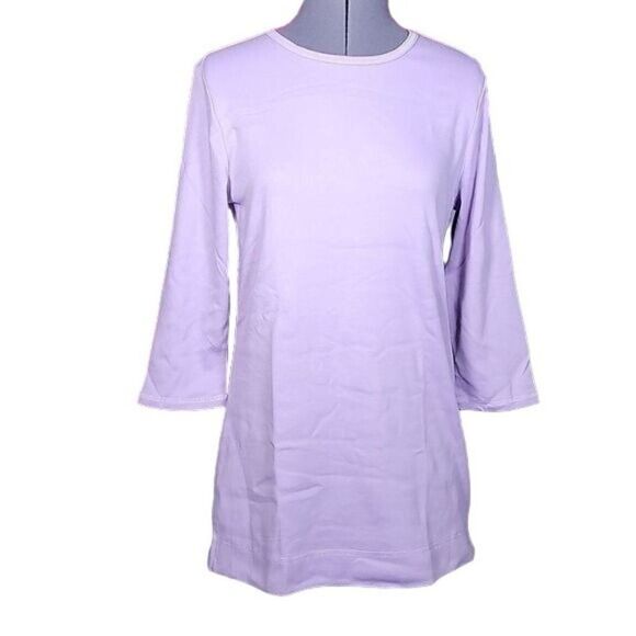 NWOT Denim & Co Essentials Interlock Crewneck Tunic Sz XXS - Picture 1 of 12